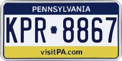 PA license plate KPR8867