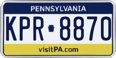 PA license plate KPR8870
