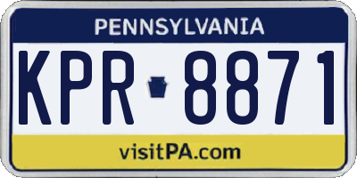 PA license plate KPR8871