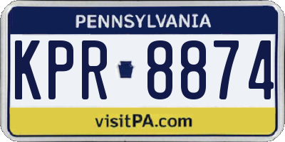 PA license plate KPR8874