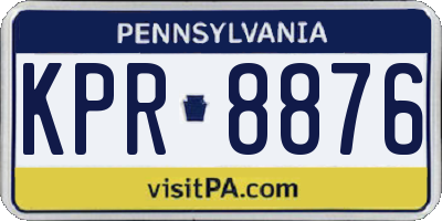 PA license plate KPR8876
