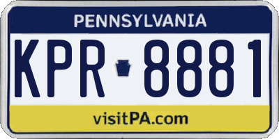 PA license plate KPR8881