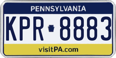 PA license plate KPR8883