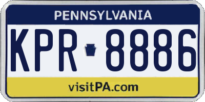 PA license plate KPR8886