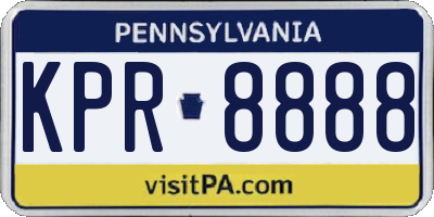 PA license plate KPR8888