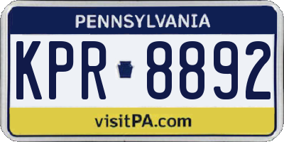 PA license plate KPR8892