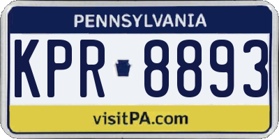 PA license plate KPR8893