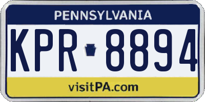 PA license plate KPR8894