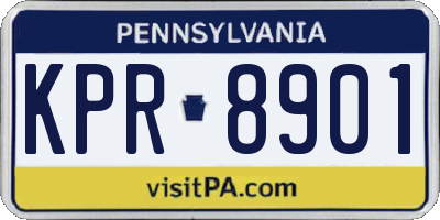 PA license plate KPR8901