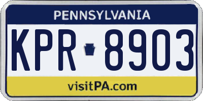 PA license plate KPR8903