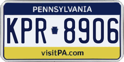 PA license plate KPR8906