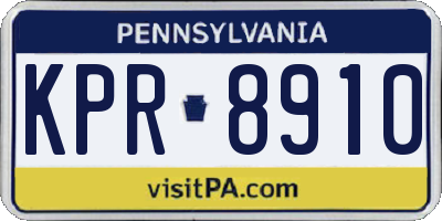 PA license plate KPR8910