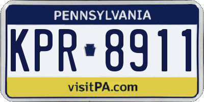PA license plate KPR8911