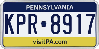 PA license plate KPR8917