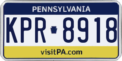 PA license plate KPR8918