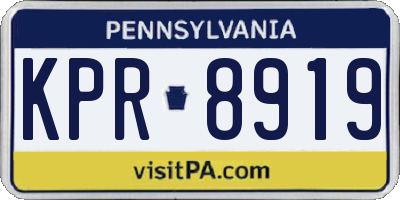 PA license plate KPR8919