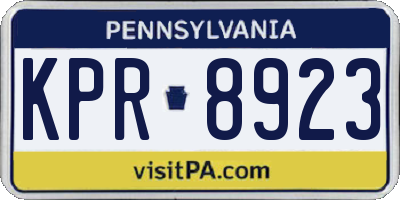 PA license plate KPR8923