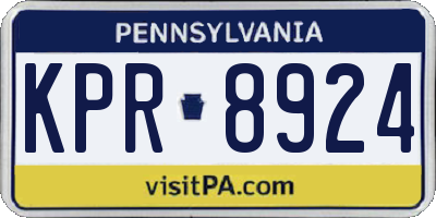 PA license plate KPR8924