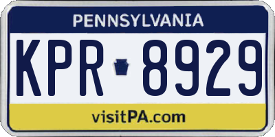 PA license plate KPR8929