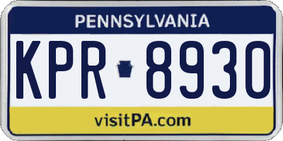 PA license plate KPR8930