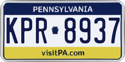PA license plate KPR8937