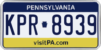 PA license plate KPR8939
