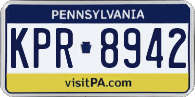 PA license plate KPR8942