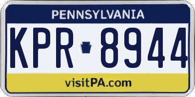 PA license plate KPR8944