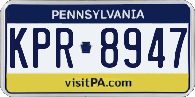 PA license plate KPR8947