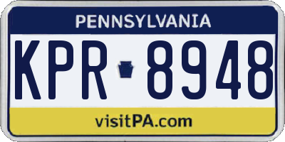 PA license plate KPR8948
