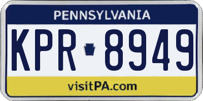 PA license plate KPR8949