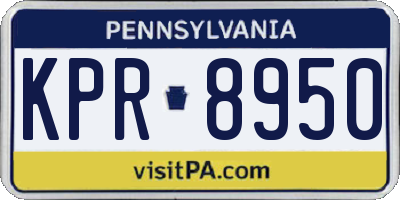 PA license plate KPR8950