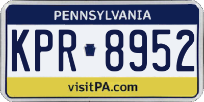 PA license plate KPR8952