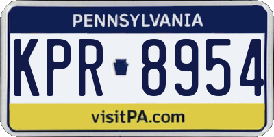 PA license plate KPR8954