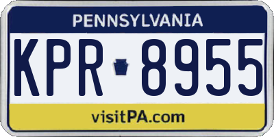 PA license plate KPR8955