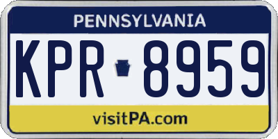 PA license plate KPR8959