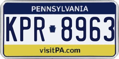 PA license plate KPR8963