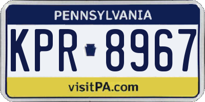 PA license plate KPR8967