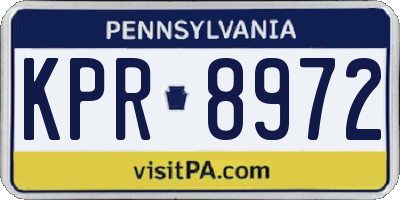 PA license plate KPR8972