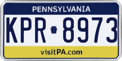 PA license plate KPR8973