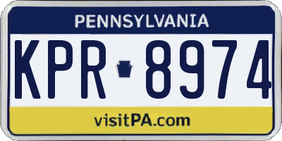 PA license plate KPR8974