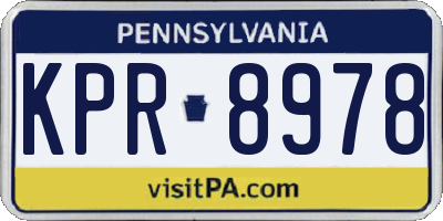 PA license plate KPR8978