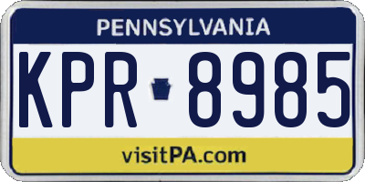 PA license plate KPR8985