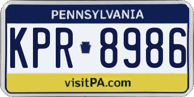 PA license plate KPR8986