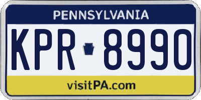PA license plate KPR8990