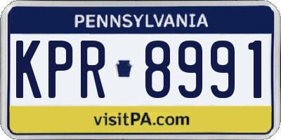 PA license plate KPR8991