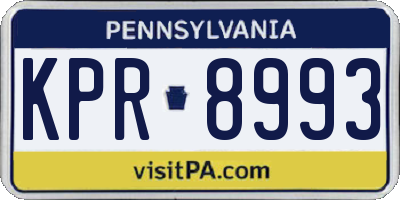 PA license plate KPR8993