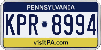 PA license plate KPR8994