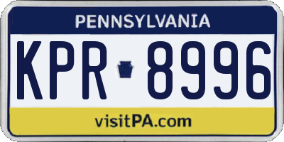 PA license plate KPR8996