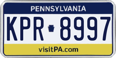 PA license plate KPR8997